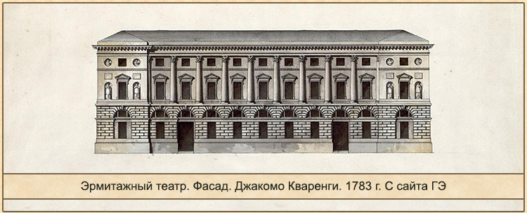 Эрмитажный театр. Фасад. Джакомо Кваренги. 1783 г. С сайта ГЭ